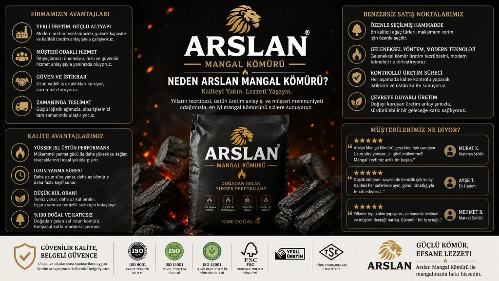 Neden Arslan Mangal Kömürü tercih edilmeli, yüksek kaliteli kömür özellikleri